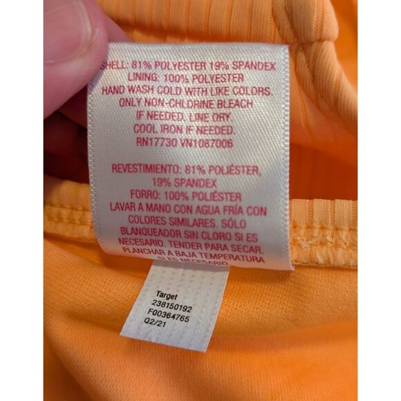 Xhilaration Bikini Bottoms XL Junior's Orange Ribbed Tie String Cheeky Cut - Picture 7 of 7